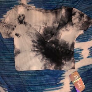 Tie Dye Surplice Crop Top